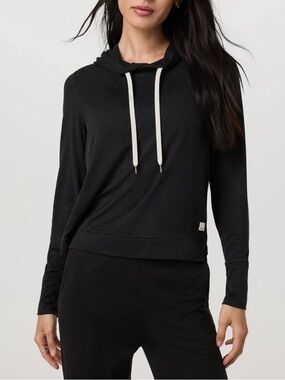 Vuori Black Heather Performance Hooded Pullover